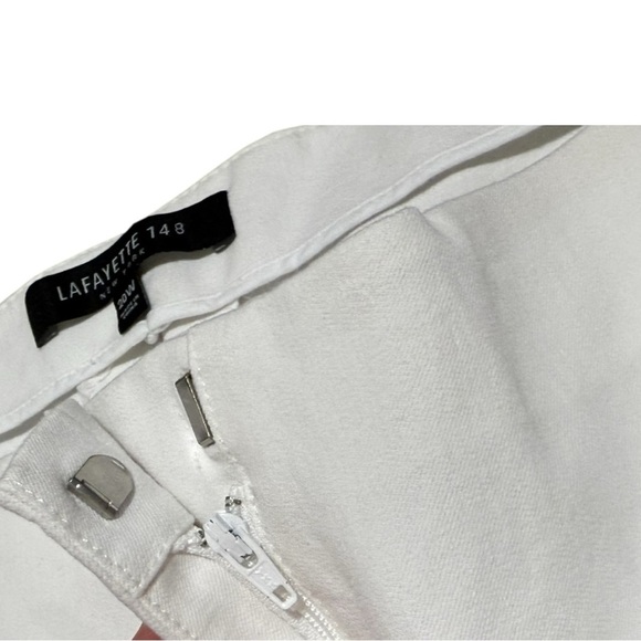 Lafayette 148 New York White Cropped Pants Plus Size 20W Stretch Trousers - Picture 8 of 11